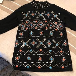 Victoria Jones beaded western style sweater